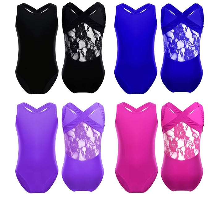 Sleeveless Lace leotard for girls